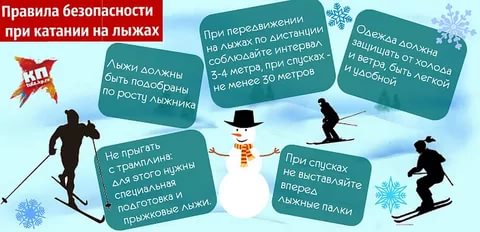 Меры безопасности при катании на лыжах:.
